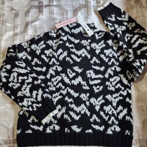 Aqua Monochrome Patterned Women's Sweater